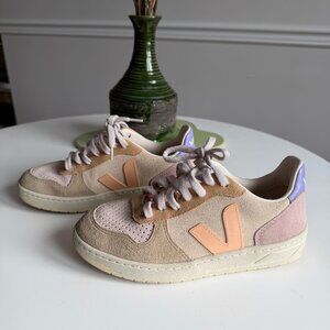 VEJA V-10 SUEDE MULTICO PEACH Sz 36